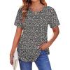 imageZeagoo Womens Casual T Shirts for Summer 2025 Short Sleeve Crewneck Tunic Shirts Floral Print Tops Pleated Dressy BlouseMixed Black Flower