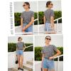 imageZeagoo Womens Casual T Shirts for Summer 2025 Short Sleeve Crewneck Tunic Shirts Floral Print Tops Pleated Dressy BlouseMixed Black Flower