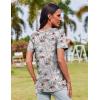 imageZeagoo Womens Casual T Shirts for Summer 2025 Short Sleeve Crewneck Tunic Shirts Floral Print Tops Pleated Dressy BlouseMixed Grey Flower
