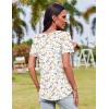 imageZeagoo Womens Casual T Shirts for Summer 2025 Short Sleeve Crewneck Tunic Shirts Floral Print Tops Pleated Dressy BlouseMixed White Flower