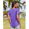 imageZeagoo Womens Casual T Shirts for Summer 2025 Short Sleeve Crewneck Tunic Shirts Floral Print Tops Pleated Dressy BlousePurple Floral