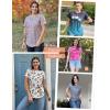 imageZeagoo Womens Casual T Shirts for Summer 2025 Short Sleeve Crewneck Tunic Shirts Floral Print Tops Pleated Dressy BlouseRed Floral