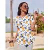 imageZeagoo Womens Casual T Shirts for Summer 2025 Short Sleeve Crewneck Tunic Shirts Floral Print Tops Pleated Dressy BlouseYellow Flower Print
