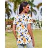 imageZeagoo Womens Casual T Shirts for Summer 2025 Short Sleeve Crewneck Tunic Shirts Floral Print Tops Pleated Dressy BlouseYellow Flower Print