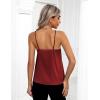 imageZeagoo Womens Silk Satin Tank Tops 2025 V Neck Adjustable Spaghetti Strap Sleeveless Camisole Summer Basic Blouse2 Pack Blackwine Red