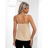imageZeagoo Womens Silk Satin Tank Tops 2025 V Neck Adjustable Spaghetti Strap Sleeveless Camisole Summer Basic Blouse2 Pack Caramellight Khaki