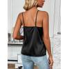 imageZeagoo Womens Silk Satin Tank Tops 2025 V Neck Adjustable Spaghetti Strap Sleeveless Camisole Summer Basic Blouse2 Pack Whiteblack
