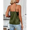 imageZeagoo Womens Silk Satin Tank Tops 2025 V Neck Adjustable Spaghetti Strap Sleeveless Camisole Summer Basic BlouseArmy Green