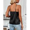 imageZeagoo Womens Silk Satin Tank Tops 2025 V Neck Adjustable Spaghetti Strap Sleeveless Camisole Summer Basic BlouseBlack