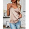 imageZeagoo Womens Silk Satin Tank Tops 2025 V Neck Adjustable Spaghetti Strap Sleeveless Camisole Summer Basic BlouseChampagne
