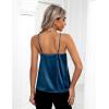imageZeagoo Womens Silk Satin Tank Tops 2025 V Neck Adjustable Spaghetti Strap Sleeveless Camisole Summer Basic BlouseDeep Blue
