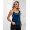 imageZeagoo Womens Silk Satin Tank Tops 2025 V Neck Adjustable Spaghetti Strap Sleeveless Camisole Summer Basic BlouseDeep Blue