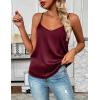 imageZeagoo Womens Silk Satin Tank Tops 2025 V Neck Adjustable Spaghetti Strap Sleeveless Camisole Summer Basic BlouseDeep Red