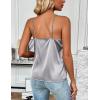 imageZeagoo Womens Silk Satin Tank Tops 2025 V Neck Adjustable Spaghetti Strap Sleeveless Camisole Summer Basic BlouseLight Gray
