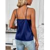 imageZeagoo Womens Silk Satin Tank Tops 2025 V Neck Adjustable Spaghetti Strap Sleeveless Camisole Summer Basic BlouseNavy Blue
