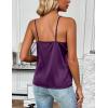 imageZeagoo Womens Silk Satin Tank Tops 2025 V Neck Adjustable Spaghetti Strap Sleeveless Camisole Summer Basic BlousePurple