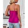 imageZeagoo Womens Silk Satin Tank Tops 2025 V Neck Adjustable Spaghetti Strap Sleeveless Camisole Summer Basic BlouseRose