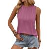 imageZeagoo Summer Tank Top for Women 2025 Pleated High Neck Tops Loose Fit Flowy Dressy Tunic Sleeveless ShirtsZpurple