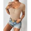 imageZeagoo 3 Pack Women Tops Ribbed Square Neck T Shirts Summer Basic Trendy Slim Fit Henley Button Blouses S2XLBlackwhitenude