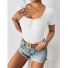 imageZeagoo 3 Pack Women Tops Ribbed Square Neck T Shirts Summer Basic Trendy Slim Fit Henley Button Blouses S2XLBlackwhitepeach
