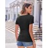 imageZeagoo 3 Pack Women Tops Ribbed Square Neck T Shirts Summer Basic Trendy Slim Fit Henley Button Blouses S2XLBlackwhitewine