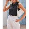 imageZeagoo Sleeveless Blouses for Women Summer Casual Button Down Shirts Flower Tank Tops FashionBlack