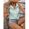 imageZeagoo Sleeveless Blouses for Women Summer Casual Button Down Shirts Flower Tank Tops FashionGreen Stripe