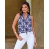 imageZeagoo Sleeveless Blouses for Women Summer Casual Button Down Shirts Flower Tank Tops FashionMz748