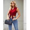 imageZeagoo Sleeveless Blouses for Women Summer Casual Button Down Shirts Flower Tank Tops FashionRed