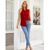 imageZeagoo Sleeveless Blouses for Women Summer Casual Button Down Shirts Flower Tank Tops FashionRed