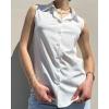 imageZeagoo Sleeveless Blouses for Women Summer Casual Button Down Shirts Flower Tank Tops FashionWhite
