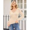 imageZeagoo Women 2 Pack Long Sleeve Shirts V Neck T Shirts Casual Thermal Tops Slim Fit Basic Tight Tees Going Out TopBlackbeige