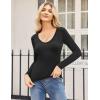 imageZeagoo Women 2 Pack Long Sleeve Shirts V Neck T Shirts Casual Thermal Tops Slim Fit Basic Tight Tees Going Out TopBlackblack