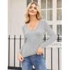 imageZeagoo Women 2 Pack Long Sleeve Shirts V Neck T Shirts Casual Thermal Tops Slim Fit Basic Tight Tees Going Out TopBlackgrey