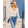imageZeagoo Women 2 Pack Long Sleeve Shirts V Neck T Shirts Casual Thermal Tops Slim Fit Basic Tight Tees Going Out TopCoffeeapricot