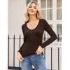 imageZeagoo Women 2 Pack Long Sleeve Shirts V Neck T Shirts Casual Thermal Tops Slim Fit Basic Tight Tees Going Out TopCoffeeapricot
