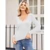imageZeagoo Women 2 Pack Long Sleeve Shirts V Neck T Shirts Casual Thermal Tops Slim Fit Basic Tight Tees Going Out TopWhiteblack