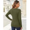 imageZeagoo Women Long Sleeve Shirts Casual Tops Blouses Fashion Pleated Tunic Fall Clothes 2024Army Green