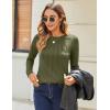 imageZeagoo Women Long Sleeve Shirts Casual Tops Blouses Fashion Pleated Tunic Fall Clothes 2024Army Green