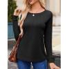 imageZeagoo Women Long Sleeve Shirts Casual Tops Blouses Fashion Pleated Tunic Fall Clothes 2024Black