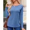 imageZeagoo Women Long Sleeve Shirts Casual Tops Blouses Fashion Pleated Tunic Fall Clothes 2024Blue