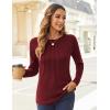 imageZeagoo Women Long Sleeve Shirts Casual Tops Blouses Fashion Pleated Tunic Fall Clothes 2024Burgundy