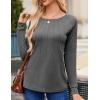 imageZeagoo Women Long Sleeve Shirts Casual Tops Blouses Fashion Pleated Tunic Fall Clothes 2024Dark Grey