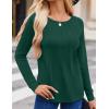 imageZeagoo Women Long Sleeve Shirts Casual Tops Blouses Fashion Pleated Tunic Fall Clothes 2024Deep Green