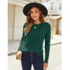 imageZeagoo Women Long Sleeve Shirts Casual Tops Blouses Fashion Pleated Tunic Fall Clothes 2024Deep Green