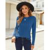 imageZeagoo Women Long Sleeve Shirts Casual Tops Blouses Fashion Pleated Tunic Fall Clothes 2024Deep Sky Blue