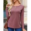 imageZeagoo Women Long Sleeve Shirts Casual Tops Blouses Fashion Pleated Tunic Fall Clothes 2024Mauve