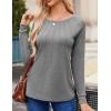 imageZeagoo Women Long Sleeve Shirts Casual Tops Blouses Fashion Pleated Tunic Fall Clothes 2024Midgrey