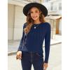 imageZeagoo Women Long Sleeve Shirts Casual Tops Blouses Fashion Pleated Tunic Fall Clothes 2024Navy
