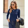 imageZeagoo Women Long Sleeve Shirts Casual Tops Blouses Fashion Pleated Tunic Fall Clothes 2024Navy